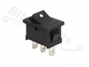 Switch rocker snap-in (on)/off rectangular black (momentary) SPDT